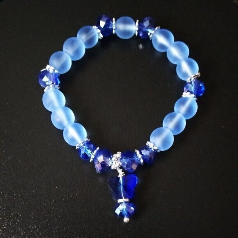 $10 Radical Drop! Blue Butterfly Stretch Bracelet! Dainty Girls Pre-Teens 5.5-6"